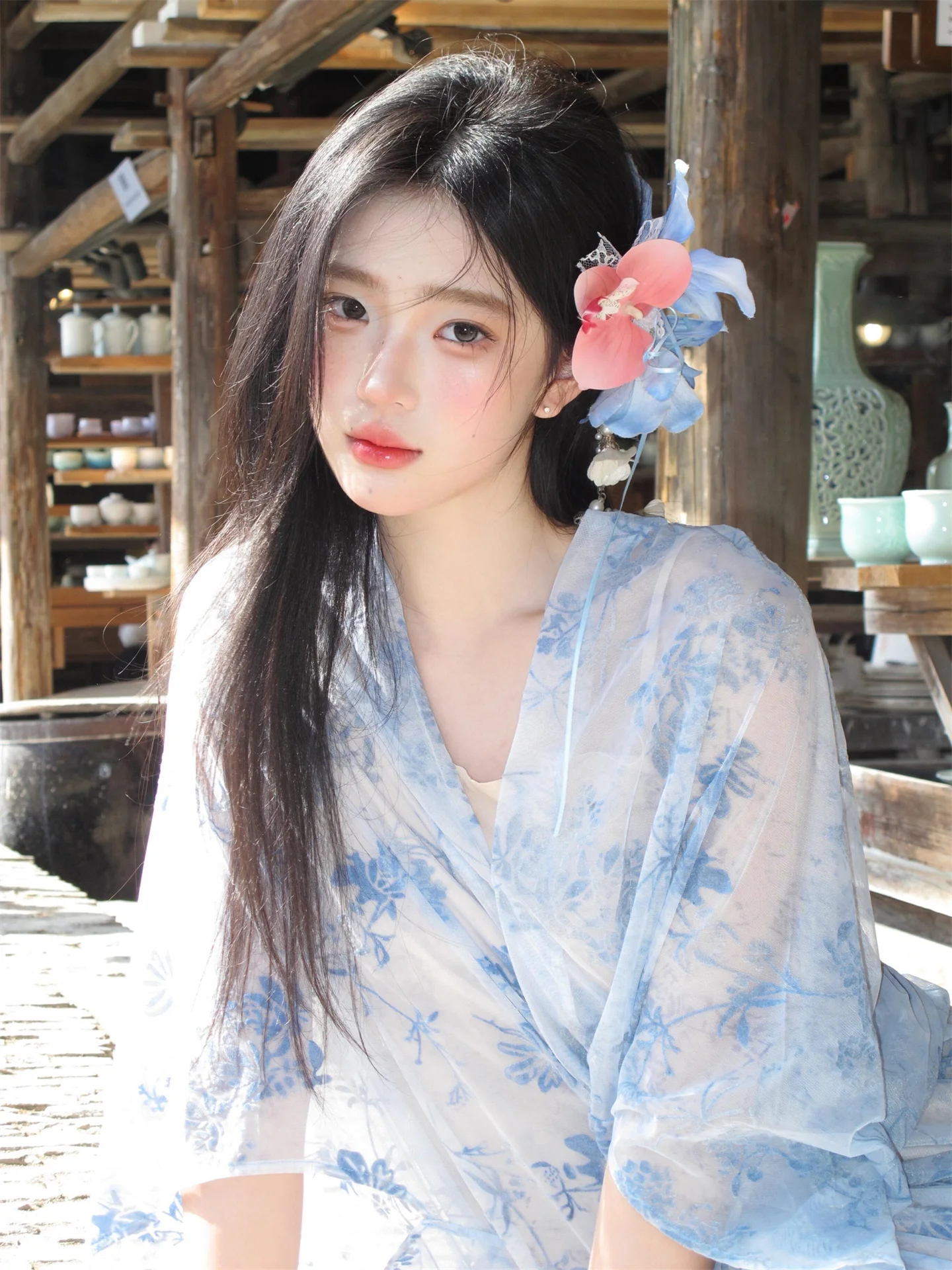 新しい青いドレス中国風ポートレート写真撮影衣装スタジオ禅スタ - Photography Zen のレビューと価格