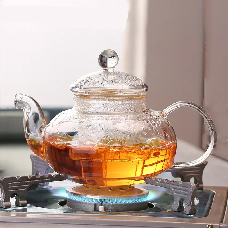 Heat Resistant Glass Teapot Clear Japaness Style Tea Pot with Infuser for Flower Chinese Puer Tea Portable Tea Kettle 400-1000ml