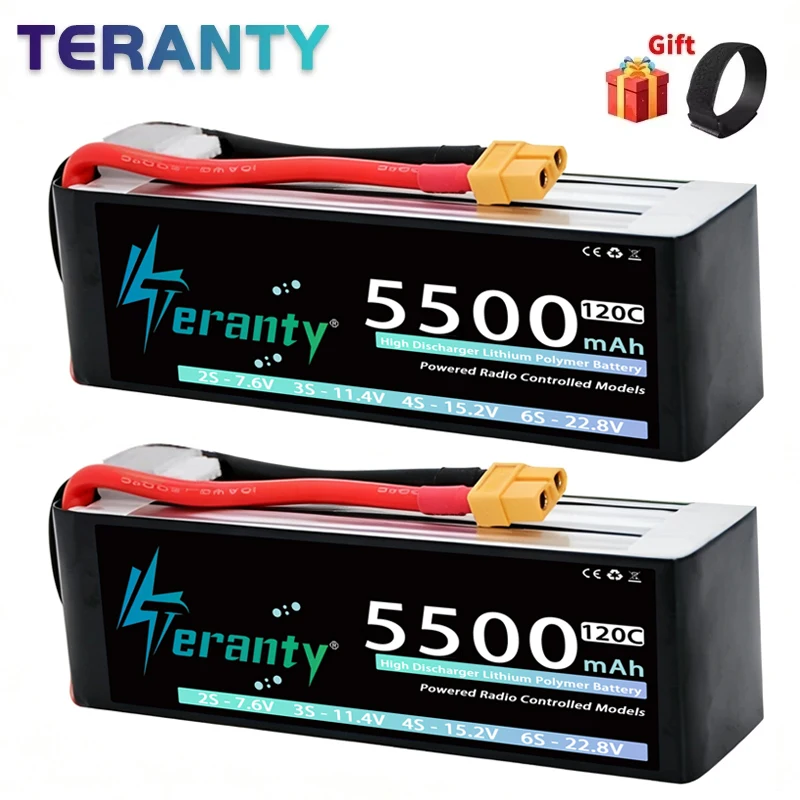 TERANTY 4S 5500mAh 14.8V 70C 15.2V 120C Lipo Battery with T XT60 XT90 for RC Car Trucks Boat FPV Drone Helicopter Airplane