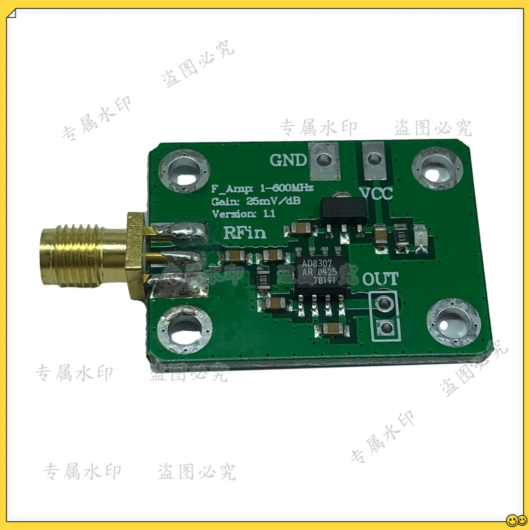 

AD8307 RF Power Meter Logarithmic Detector Power Detection 1-600MHz RF Detector Power Meter