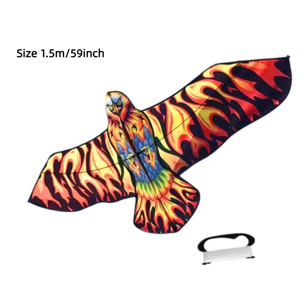 Easy to Fly Large Eagle Kites 59 Inch Good Flying Flying Bird Kites Flat Eagle with 100 Meter Kite Line Outdoor Flying Toys