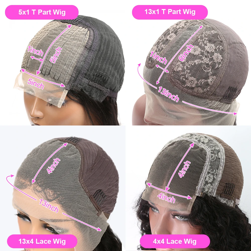 مجعد بوب الباروكات شعر الإنسان البرازيلي 13x4 موجة المياه العميقة الدانتيل الباروكات الأمامية 5x1 13x1 T جزء الدانتيل الباروكات للنساء قبل قطعها 200%