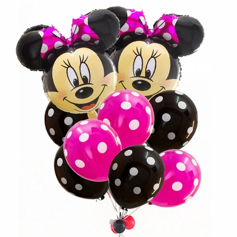 12Pcs Disney Mickey Minnie Mouse Party Balloons Mickey Balloon Baby Shower Birthday Party Decorations Kids Classic Toys Air Gift