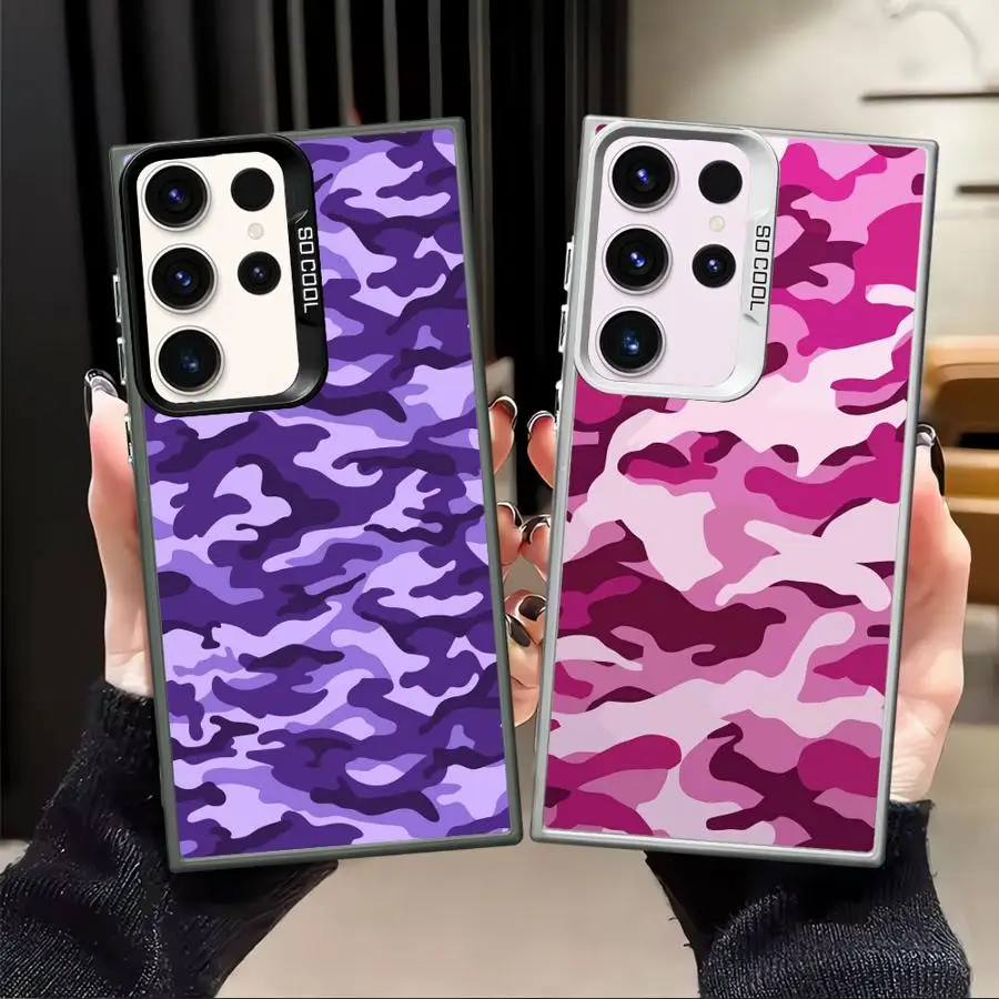 Colorful Camouflage Case for Samsung Galaxy S23 S21 S22 S24 FE S23 Note 20 Ultra S20 Plus S25 Back Phone Cover