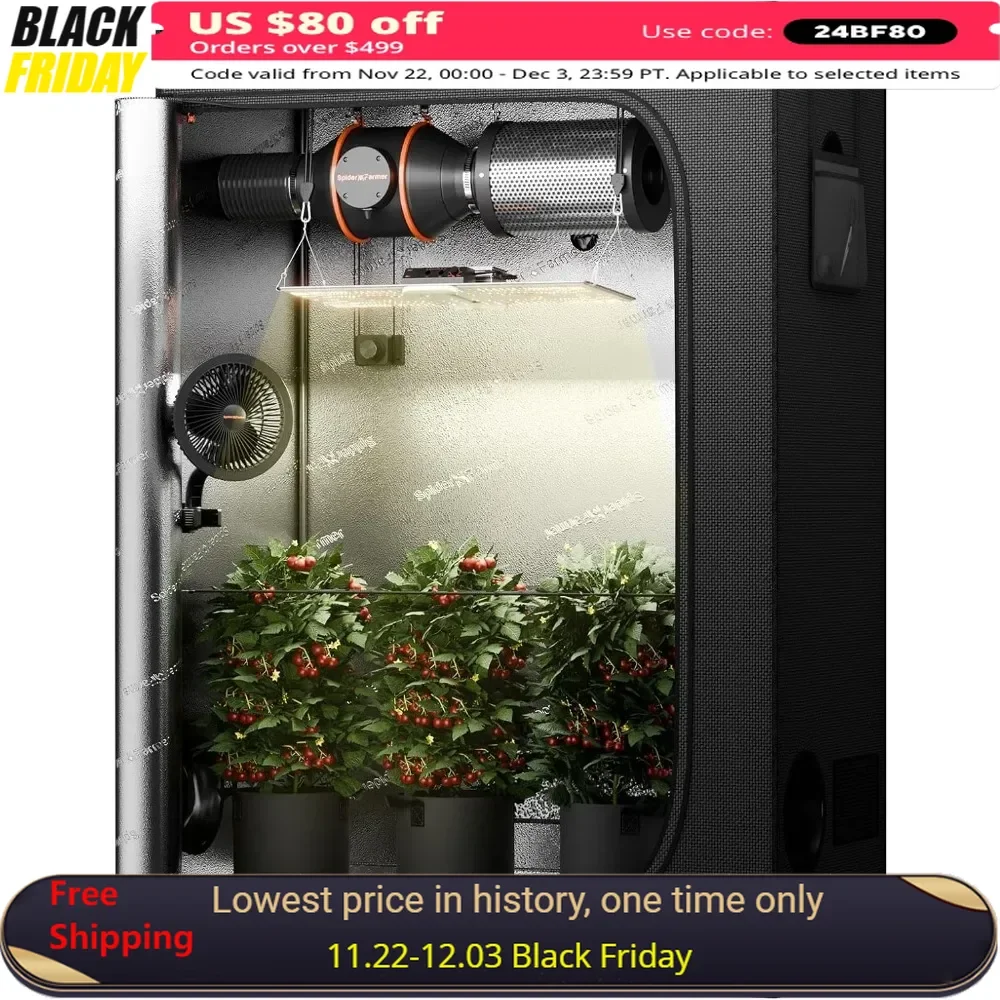 2x4 Grow Tent Kit SF2000 Dimmable Grow Tents Complete System Growing Tent Set 4