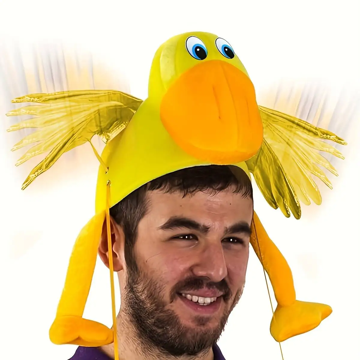 New Flapping Duck - Cute Farm Animal Costume Accessory, Polyester Unisex Role Play Hat Suitable For Themed Parties, Cheerleading