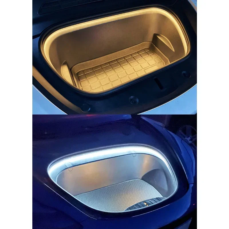 Para Tesla Model 3 Y X S luz del maletero delantero ilumina la tira de LED lámparas de ambiente tiras Frunk luz decorativa blanco cálido iluminar