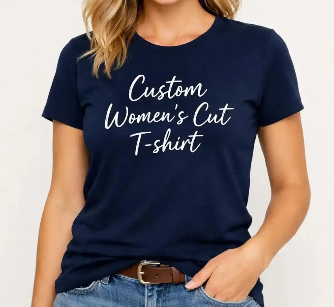 

CustomYour Design Shirts Trendy Women Slim Fit Short Sleeve Shirts Cotton Comfortable Stretchy Personalized Text Logo Design Top