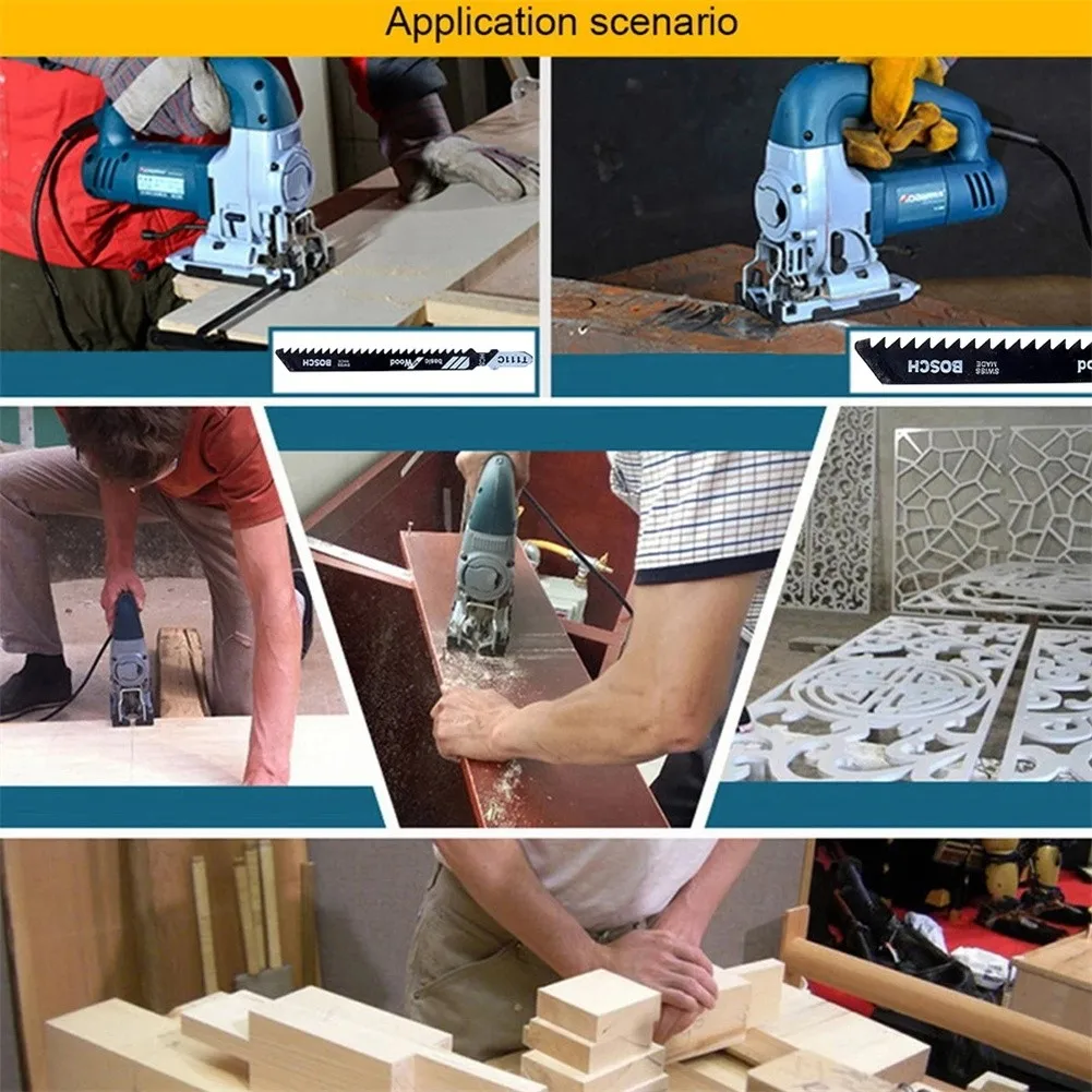 

Jigsaw Blades Set 35pcs High Carbon Steel for Wood Plastic Metal Cutting Compatible with Multiple Cutting Machines