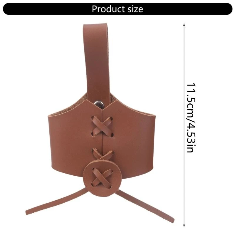 Soporte tazas cuernos cuero con cinturón ajustable Café bebiendo tazas manga cubierta .y5ga