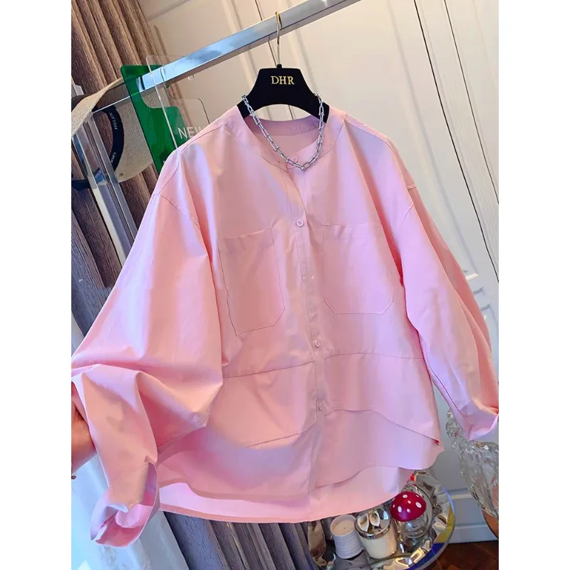 

SuperAen рубашка с длинными рукавами, кукольная рубашка, свободный топ, женские весенние новые хлопковые рубашки 2025 года для женщин