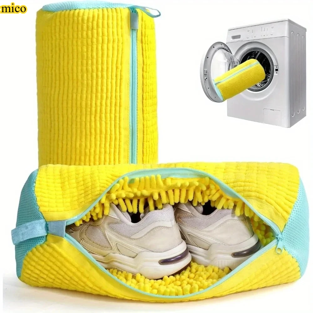 

Soft Plush Lined Shoe Washing Bag | Polyester Mesh Shoe Protector for Washing Machine & Hanging Dry Bag