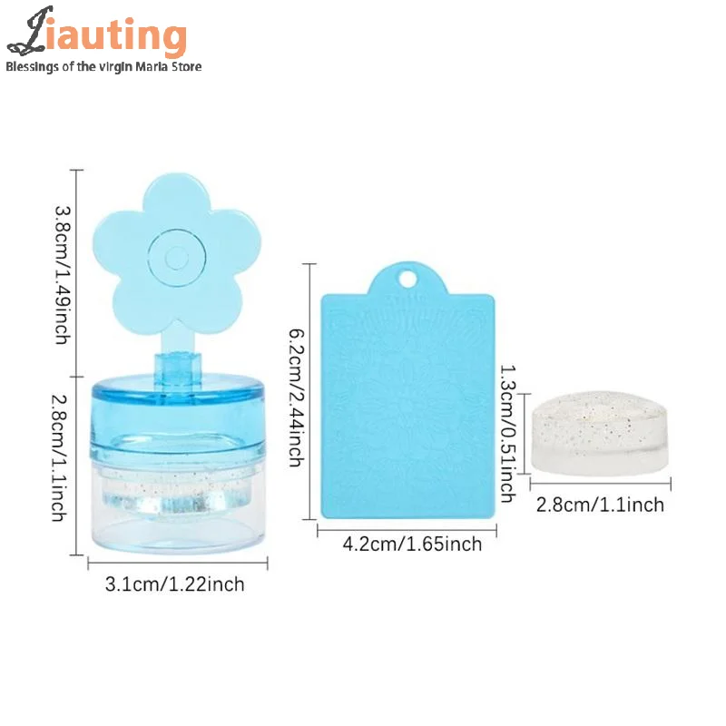 1 set bloemvorm nagel stamper doorzichtige siliconen kop manicure schraper overdracht sjablonen afdrukken kits nail art stempelplaten