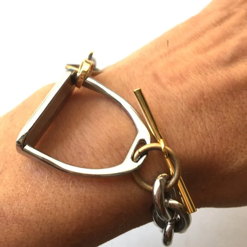 

High Quality Stainless Steel Stirrup Bracelet 7.5inch Animal Horse Chain Confinement for Women and Men Gifts Daily Wear
