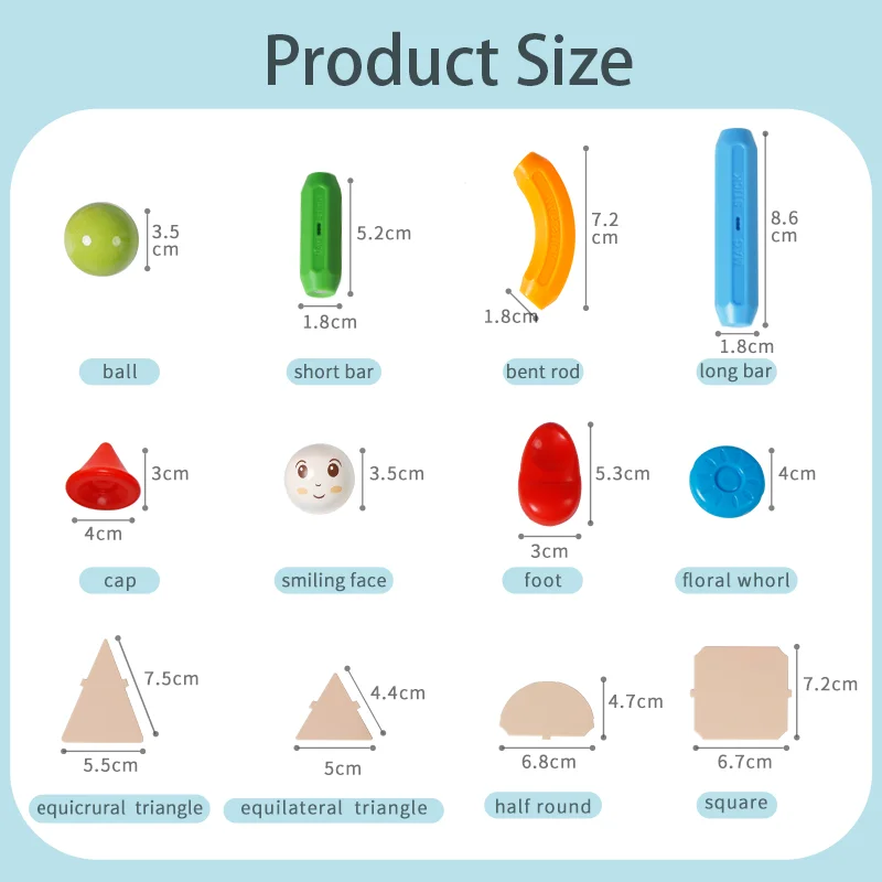 마그네틱 생성자 블록 세트 빌딩 블록 게임, 빅 사이즈, DIY 자석 스틱 로드, 몬테소리 교육용 장난감, 어린이 선물