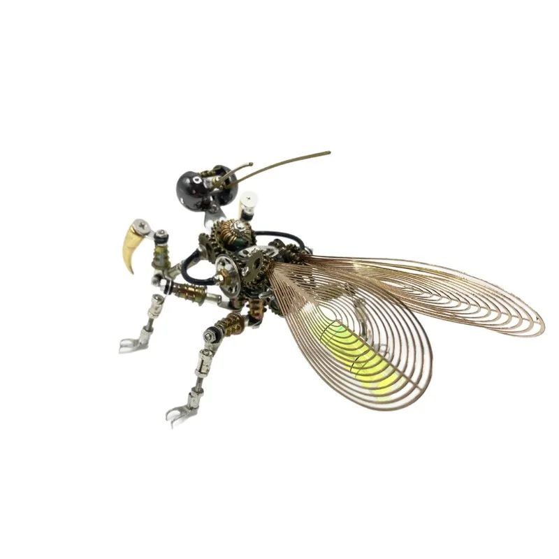 

Steampunk Mechanical Mantis Luminous Diy Assembled Metal Creative Model Craft Ornament For Home Desktop Decor Adult Hobby