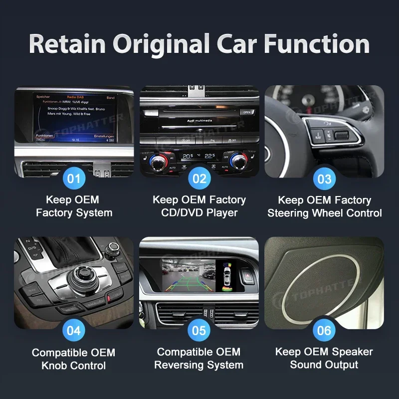 10.25/12.3-inch For Audi Q2L MIB B9 Linux  System Supports CarPlay and Android Auto Retains original vehicle control functions