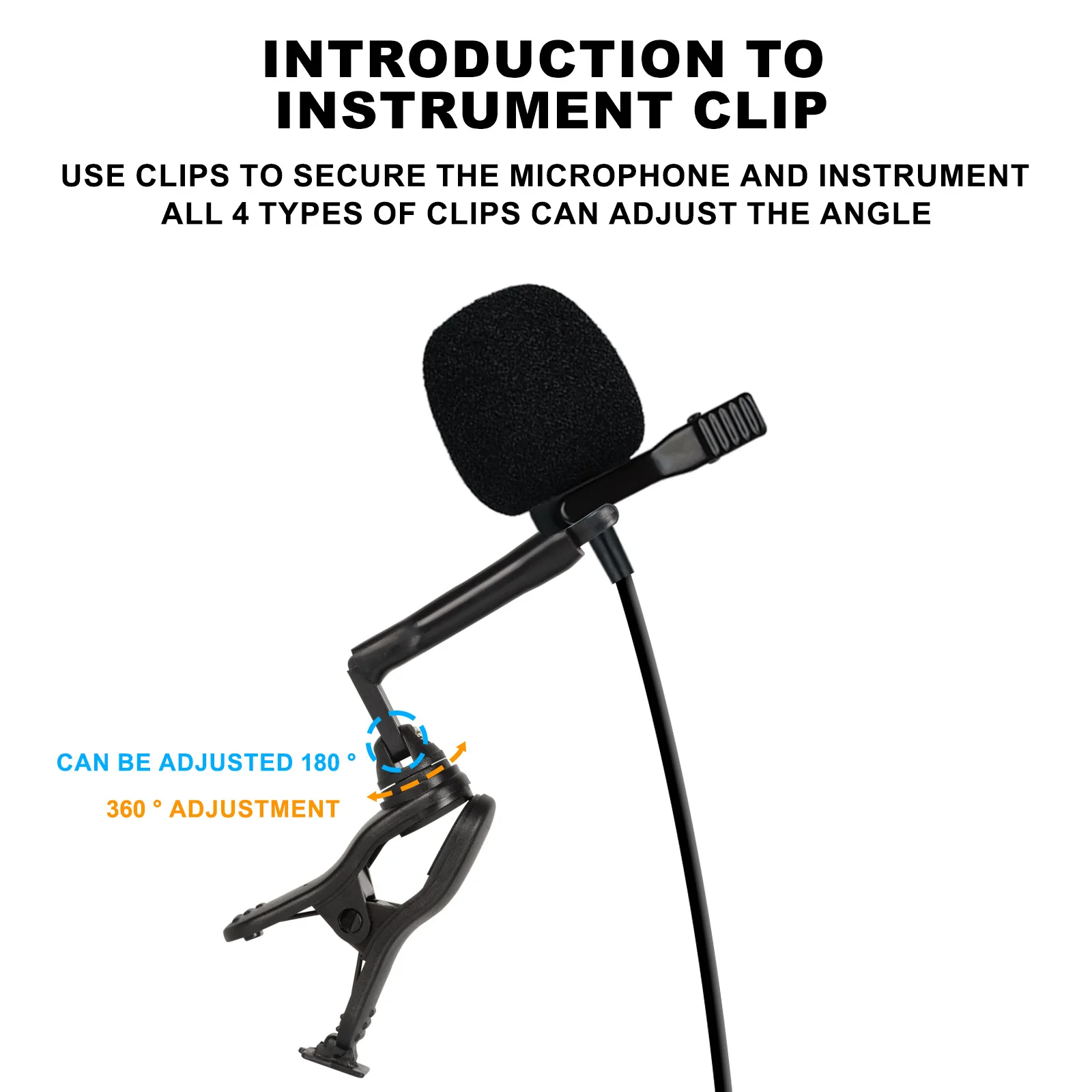 Professional Wireless Instruments Saxophone Microphone Lapel Microphone For Violin, Cello, Brass Percussion Mic view 6