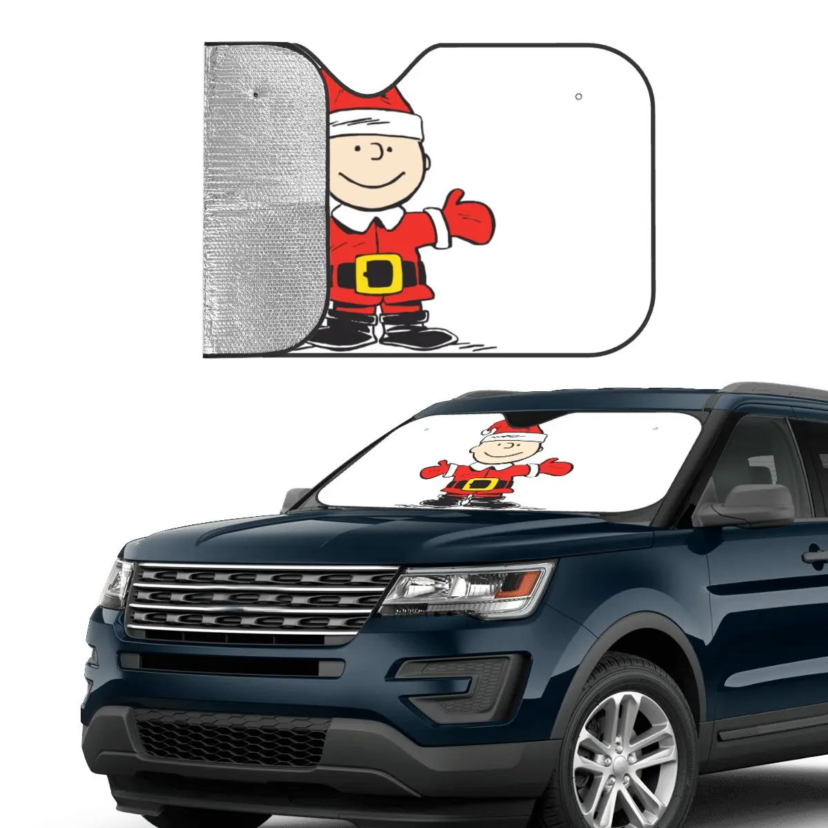 سنوبي الفول السوداني عيد الميلاد تشارلي براون للطي الزجاج الأمامي ظلة 70x130 سنتيمتر رقائق نافذة السيارة غطاء الزجاج الأمامي غطاء النافذة الأمامية