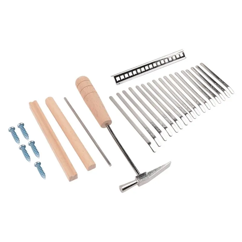 A51M-17Keys Kalimba DIY Kit Thum Piano Replacement Parts With Keys Bridge Tuning Hammer Kit Kalimba Accessories