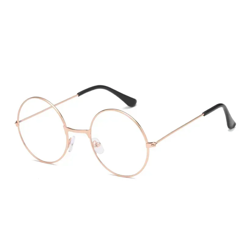 Round Metal Frame Glasses Flat Retro Art Glassesed Cosplay Anime Glasses Cosplay Accessories Anime Clothing Props Gift view 6