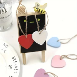 10pcs Heart Wood Chips Diy Crafts Hanging Pendant Christmas Valentine's Day Wedding Party Hanging Pendant Home Decorations