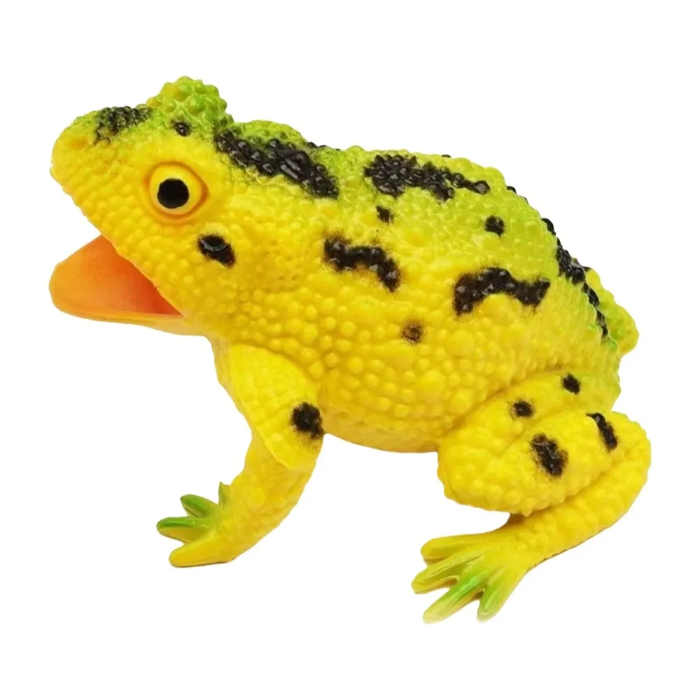 Plastic Simulation Frog Toy Lifelike Appearance Interactive Frog Squeak Toy Multiple Colors Realistic Texture Frog Model Toy