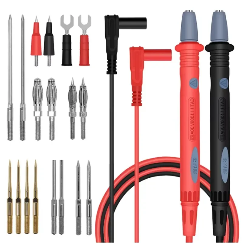 Extra , extra Fine Meter Electrical test Pen and Rod Wire 1000v 20A Super Silicone Test Leads for Multimeter