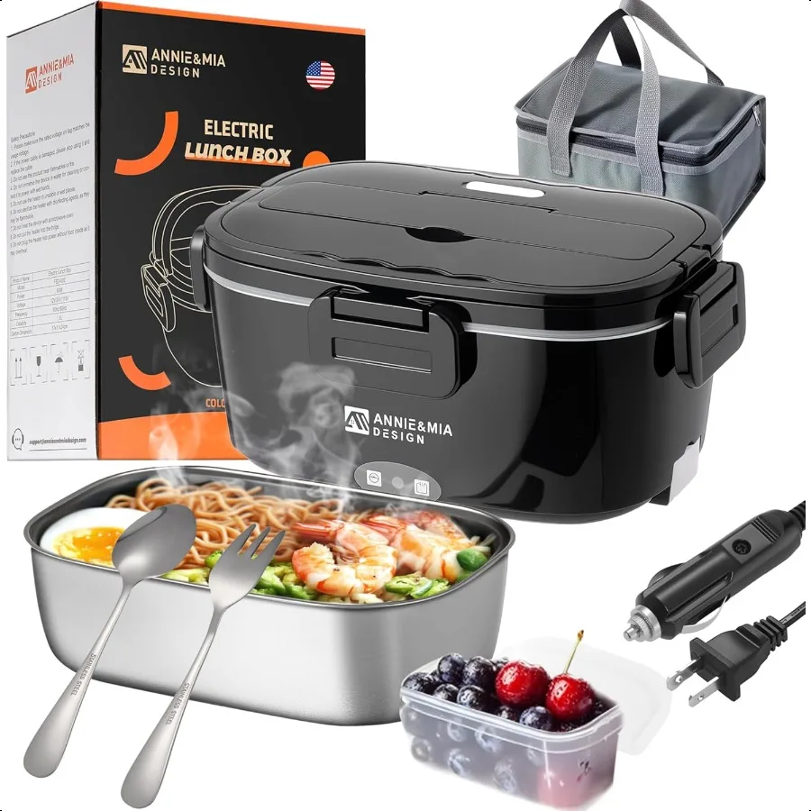 

Electric Lunch Box for Adults 80w 1.5L Portable Food Warmer for men Heated Lunch Box for Adults Home Car Office Truck Use Lonch