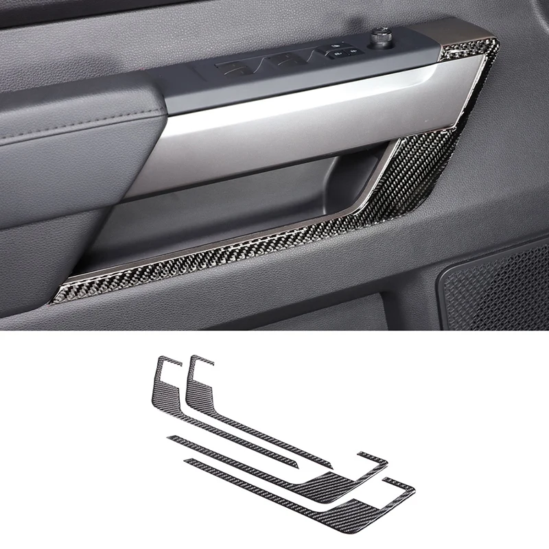 For 2022-2023 Toyota Tundr Door Panel Decoration Sticker Real Carbon Fiber Soft