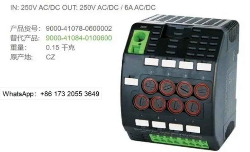 8-Channel Current Distributor 9000-41078-0600002 /41084-0100600 250V AC/DC 6A with Fuse Holder