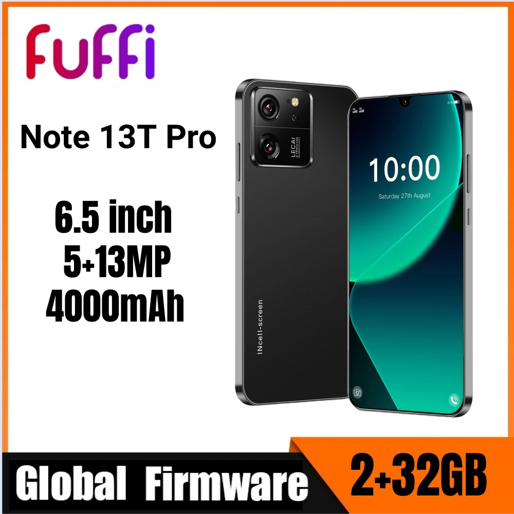 Смартфон FUFFI-Note 13T Pro, 6,5 дюйма, 2 + 32 ГБ, 5 + 13 МП, 4000 мА · ч, две SIM-карты