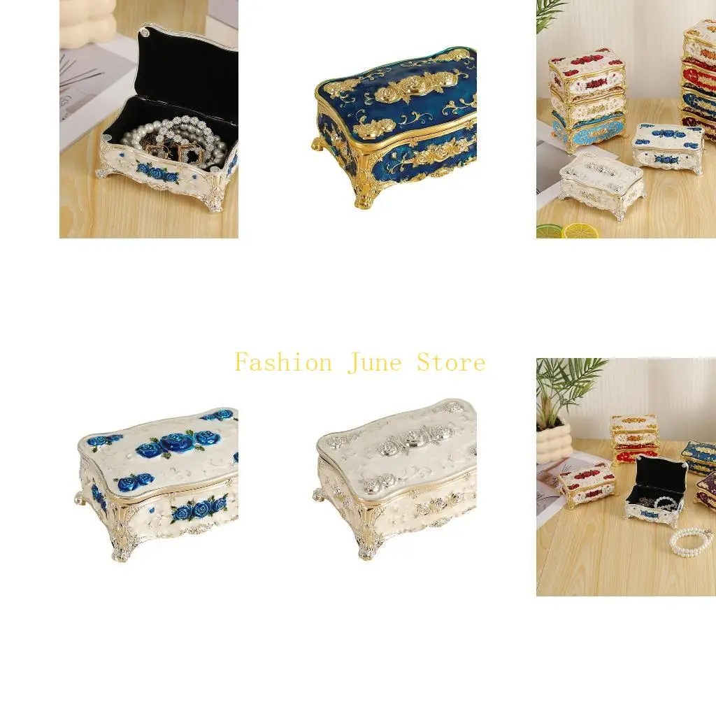 

N5KA Футляр для ювелирных изделий из прочного сплава с цветочным узором из нескольких отделений