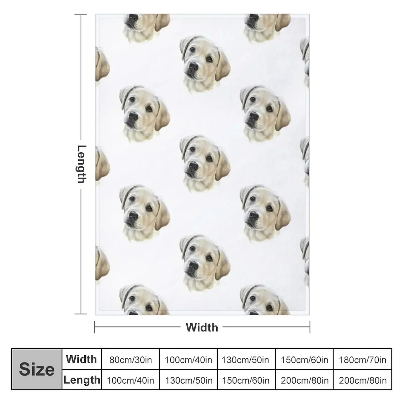 Golden labrador puppy Throw Blanket couch cozy soft plush fuzzy picnic outdoor blanket