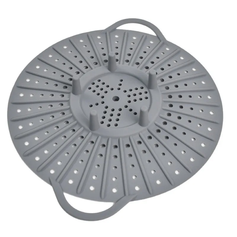30cm Silicone Steamer for Cooking Food Large Steamer Basket Silicone Vegetable Steamer Basket with Durable Handles & Strong Feet