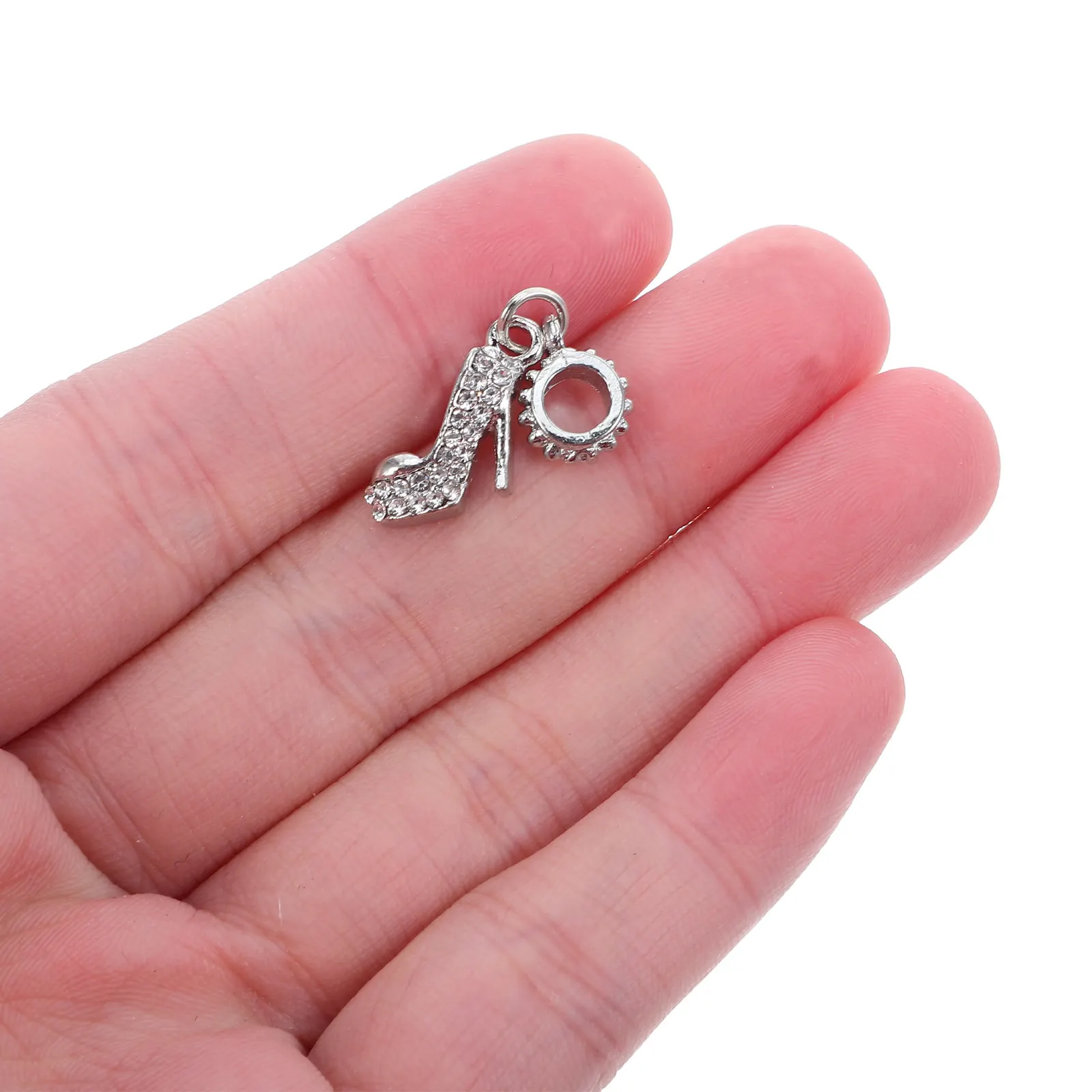 

10Pcs High Heel Charms Alloy Rhinestone Shoe Pendants DIY Bracelet Necklace Accessories Jewelry Making Shoe Jewelry