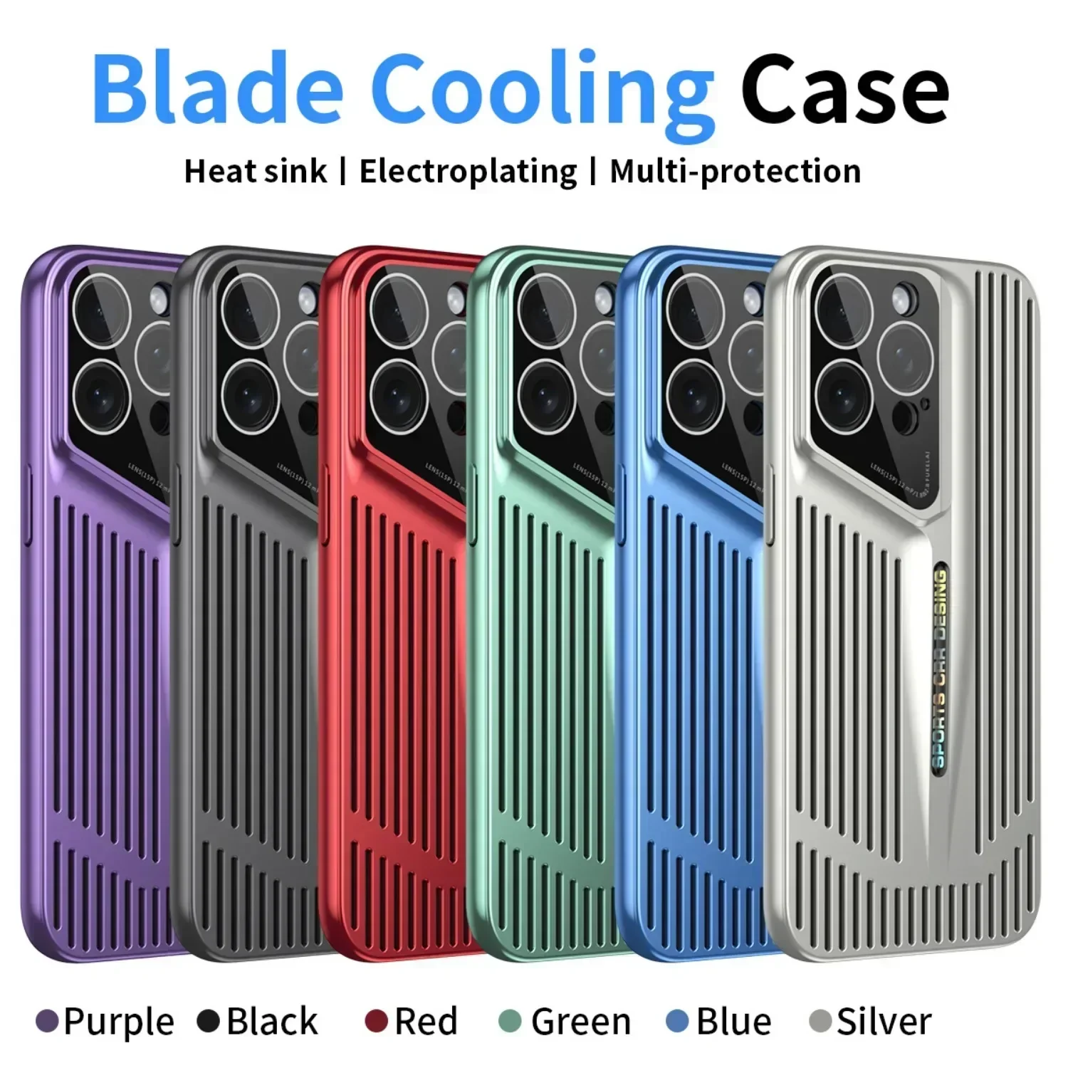 Luxury Ultra Thin Heat Dissipation Mesh phone Case for iPhone 15 16 13 12 14 Pro Max Plus Metal Lens Protection Shockproof Cover