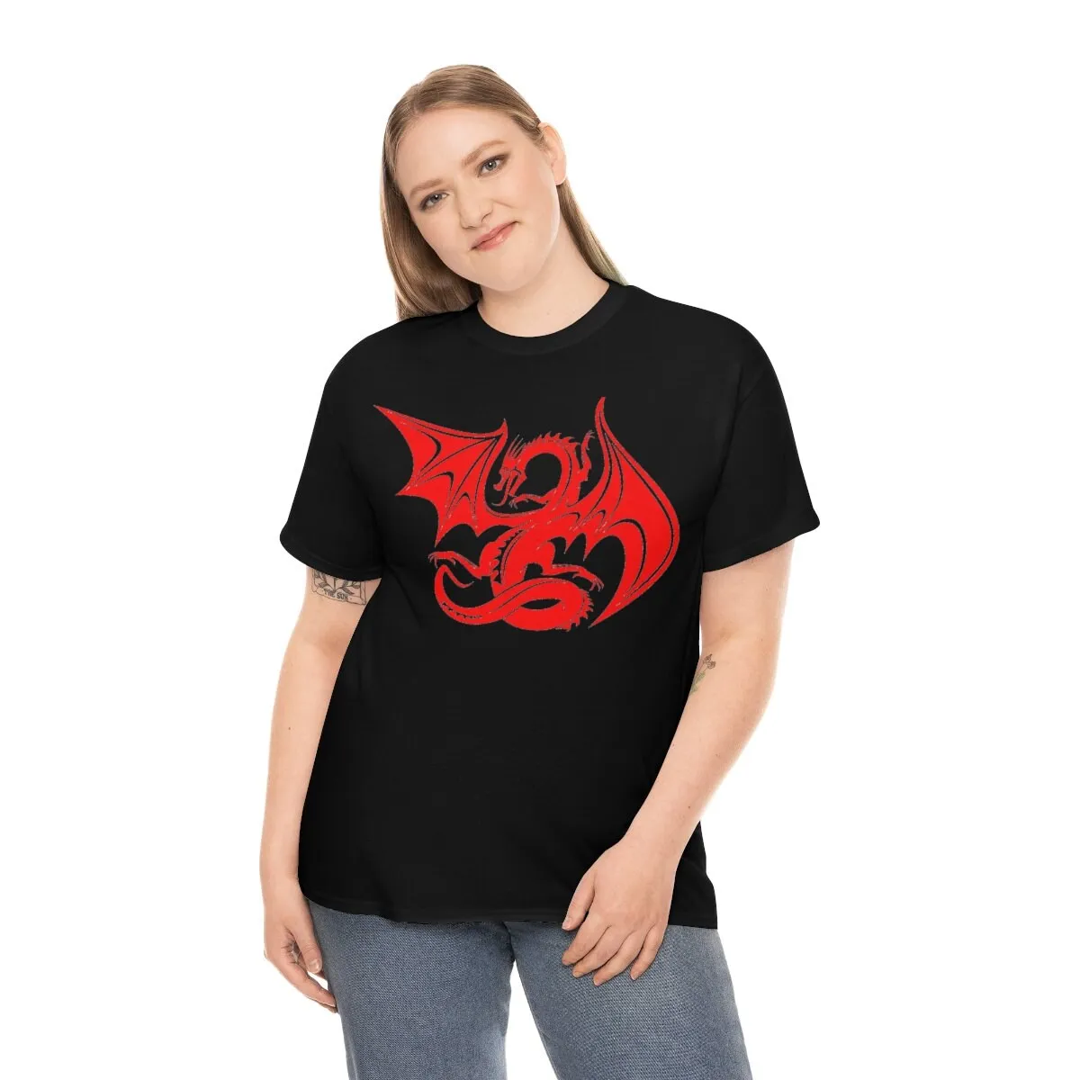 Blood Red Tribal Dragon T Shirt