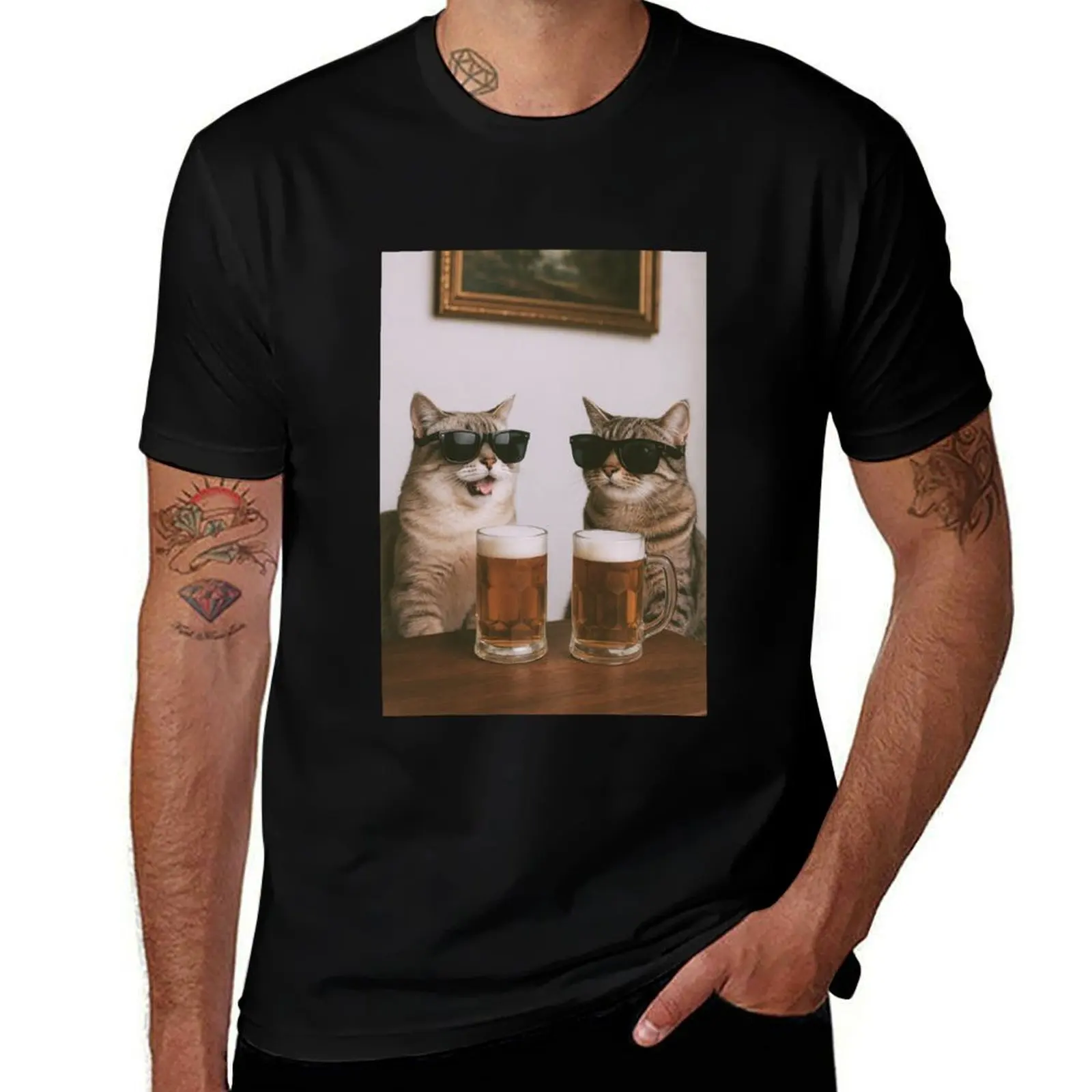 

Cool cats & cold beer T-Shirt tshirts personalised summer tops vintage clothes essential t shirt shirts men