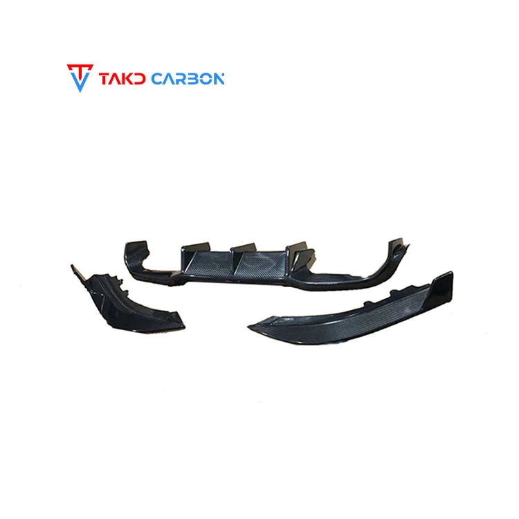 

TAKD Carbon Real Car Data Development Dry Carbon Fiber Universal Rear Spoilers Rear Bumper Lip Diffuser for bmws M2 F87