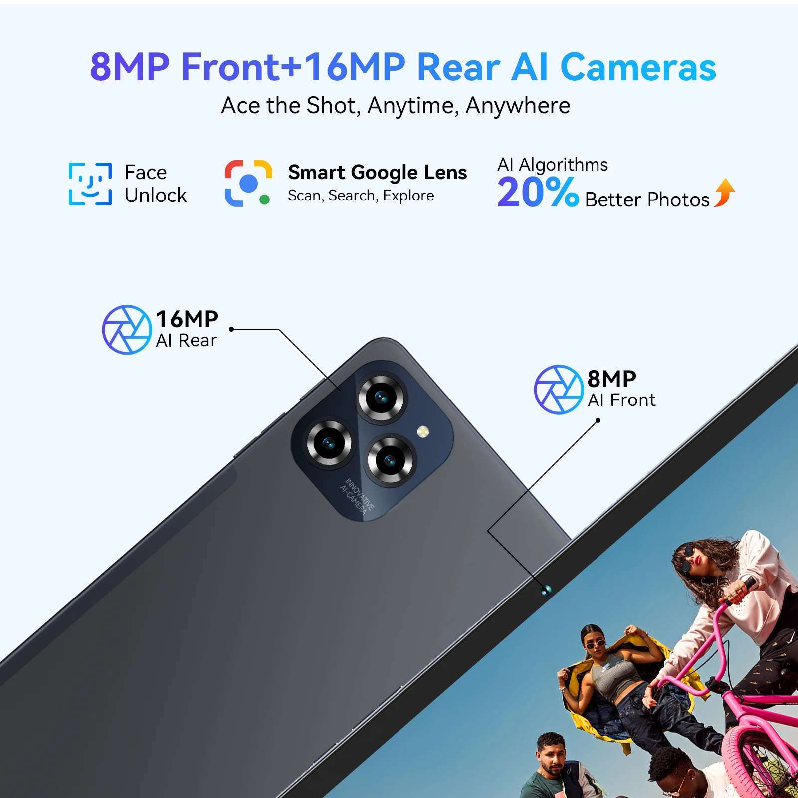 تابلت TABWEE W90 Android 15 مقاس 11 بوصة - 24 جيجابايت رام 256 جيجابايت، Dual 4G LTE + 5G WiFi، Octa Core T615، 8000 مللي أمبير، Gemini AI، WideVine L1