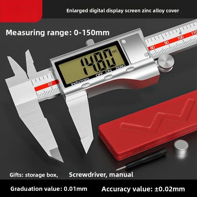 Industrial Grade Digital Vernier Caliper High Precision Stainless Steel Depth Measuring Gauge LCD Backlight Jewelry Caliper
