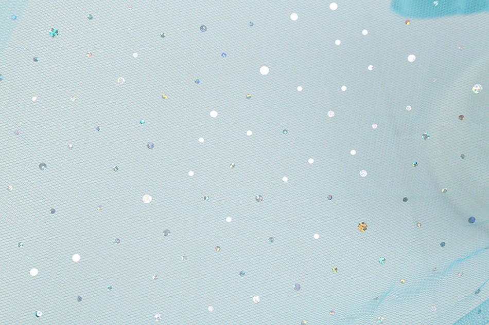 Elsa Prinzessinnenkleid für Mädchen mit glitzerndem Tüllumhang, transparenten langen Ärmeln und Strasssteinen, Kinderkostüm für Halloween, Geburtstagsfeier, 3-10 Jahre – Detail 14