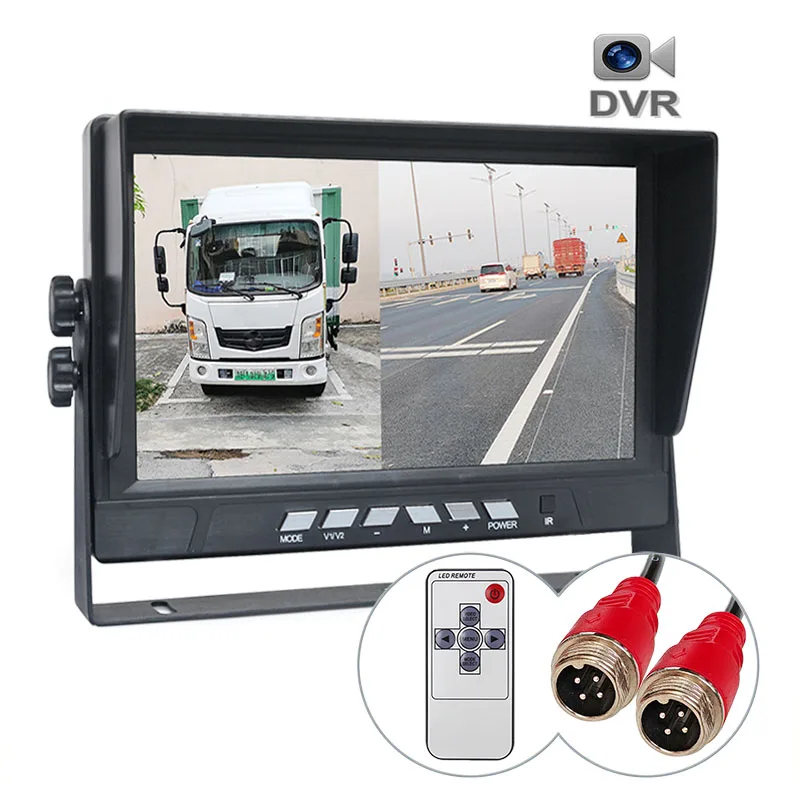 

2CH 9“ AHD IPS Rear View Car Monitor Support 720P 1080P AHD CVBS Camera Video Recording for Bus Truck RV Car Camera