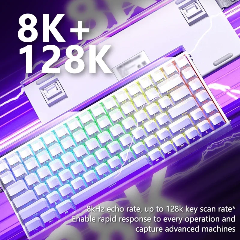 AULA HERO84 HE Wired Mechanical Keyboard Magnetic Switch Music Rhythm 8K Return Rate RGB Gaming keyboard for Computer Accessorie image 2