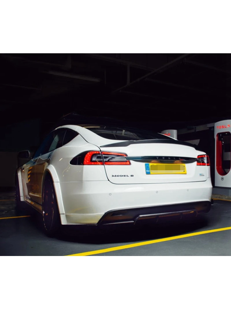 Becquet arrière en Fiber de carbone pour Tesla modèle S, aile de coffre 2014 – 2022 RZ Style FRP mat