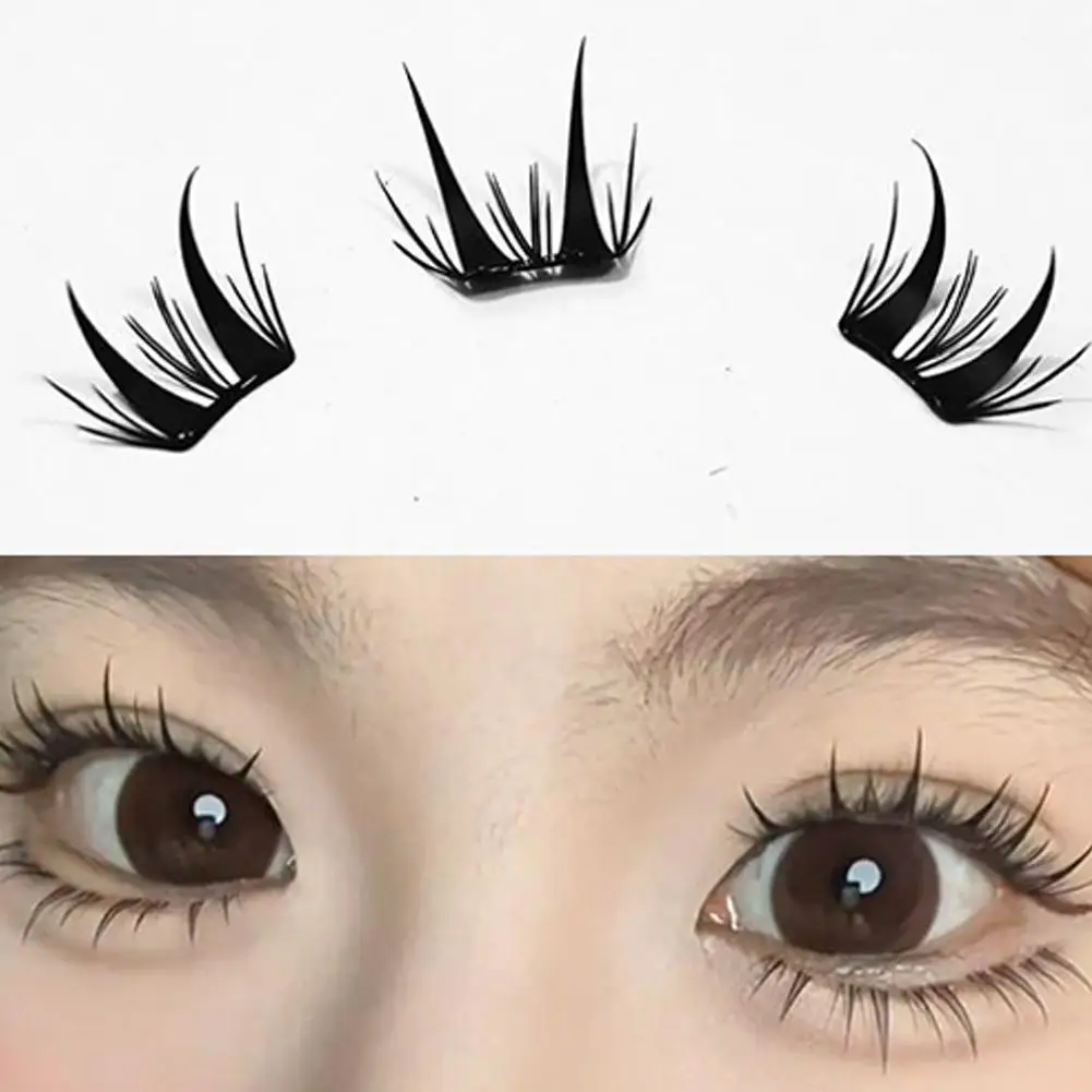 Sunflower Shaped Self-Adhesive Fake Eyelashes Thin Film Cat Paw Design Fake Eyelashes Easy Application No Glue Needed