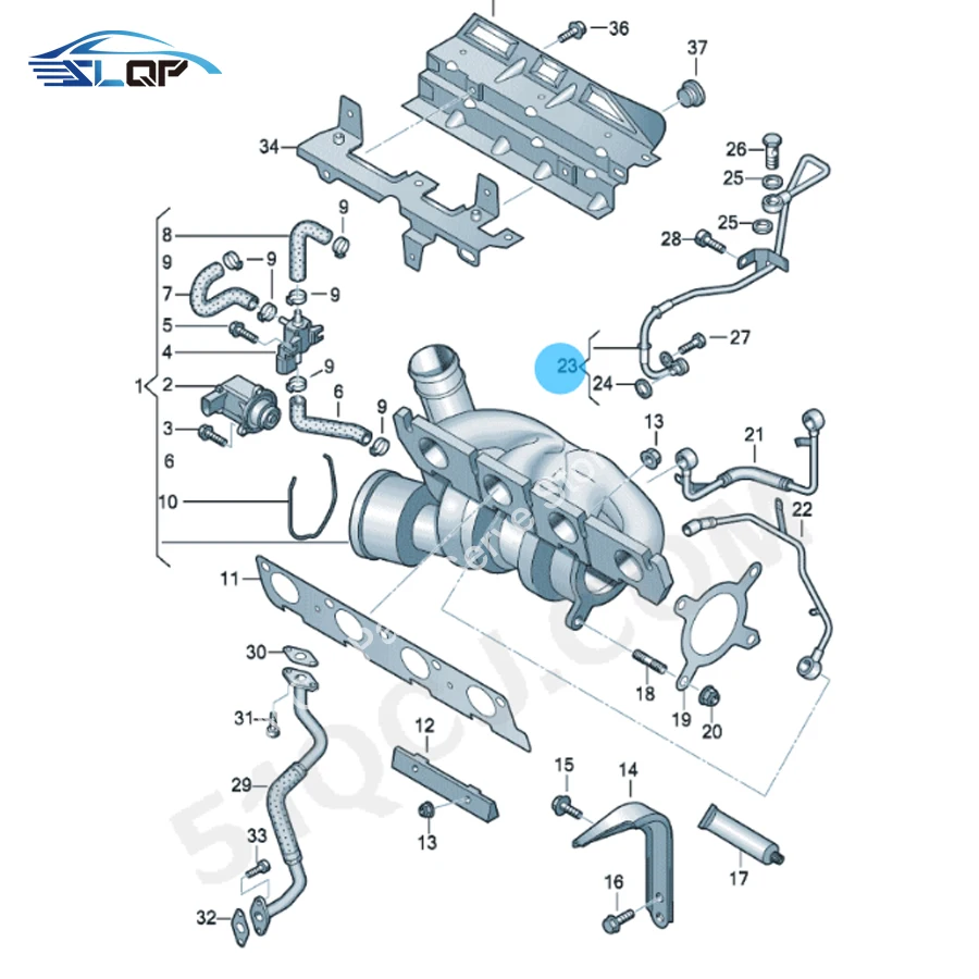 06J145778H For Audi A3 Q3 VW Golf MK6 Jetta Eos Tiguan CC Sharan Passat Turbocharged oil pipe hose connecting pipe 06J121497G