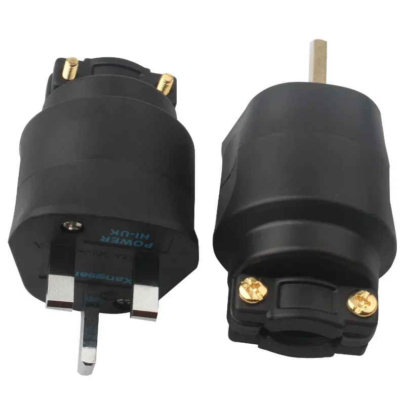 金とロジウムメッキのオーディオファンac電源ケーブルコネクタhifiオーディオアダプタ13a-250v