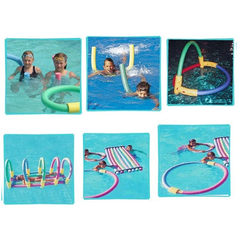 Hollow Flexible Swimming Swim Pool Water Float Aid Foam Noodles Connector Floating Stick Ring